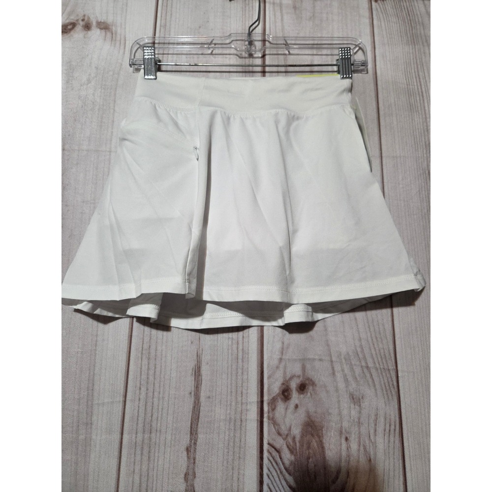 All in Motion Girls White Woven Active Skort Mid Rise Size L 10/12 New